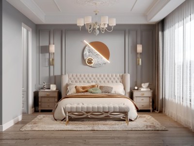 美式卧室3D模型下载